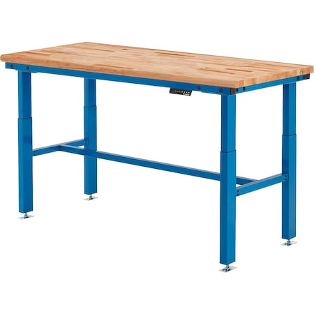 Global Industrial Heavy-Duty Electric Adjustable Workbench, 72 x 30in, Maple Safety Edge 800578